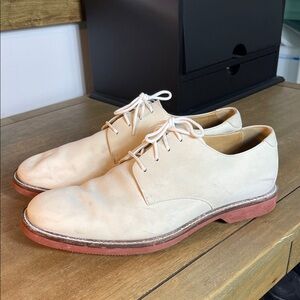 Johnston & Murphy Cream Leather Derby Shoes